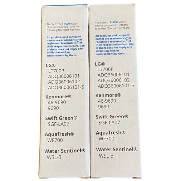 2 Refresh R-9690 Refrigerator Water Filter LG LT700P Kenmore 46-9690 - Picture 2 of 2